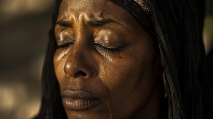 In Remembrance Portrait of Grief at a Funeral Ceremony