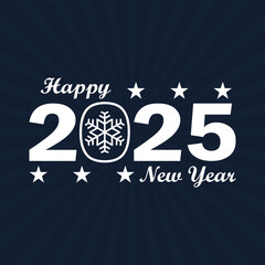 Happy New Year 2025 greeting card