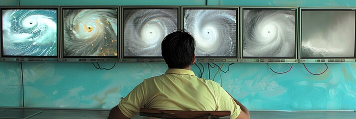 Southeast Asian Meteorologist Monitors Tornadoes in High-Tech Control Room