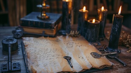 Mysterious Paranormal Investigator's Desk on National Paranormal Day with Gothic Ambiance