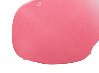 Pink cream blush, lipstick texture. Shimmer makeup cosmetics swatch isolated on transparent background