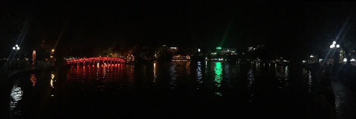 the lake view of lighting in the HANOI