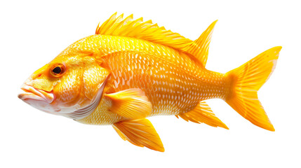 Golden snapper raw marine fish isolated on white background
