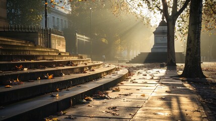 Anzac Day Serenity: Dawn's First Light at the Cenotaph in London