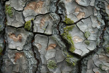 Celebrating National Arbor Day: A Close-Up Exploration of Moss-Covered Tree Bark Ecosystem