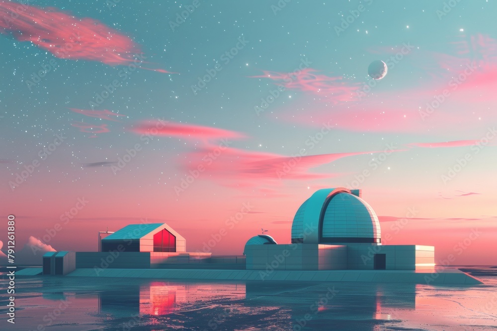 Poster Twilight Serenity at a Remote Astronomical Observatory: Exploring the Cosmos in a High-Tech Setting