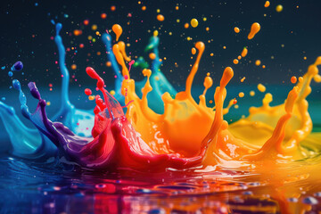 A vibrant splash of colors in motion - obrazy, fototapety, plakaty