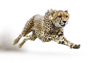 A cheetah running at full speed