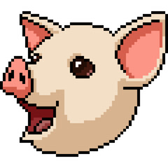 pixel art of baby pig head - 791268433