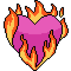 pixel art of pink heart burn - 791268478