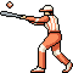 pixel art of baseball player action - 791268481