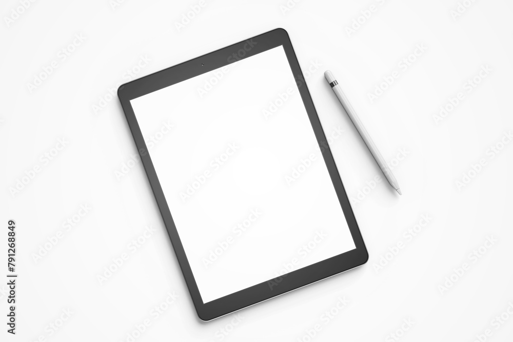 Poster minimal modern blank 12.9 inch screen display tablet pro responsive mobile device with digital penci