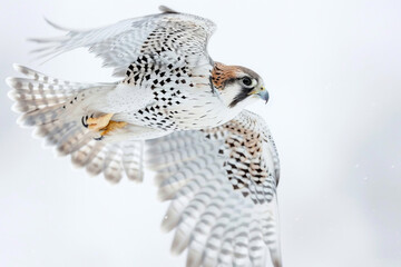 A falcon diving towards its prey
