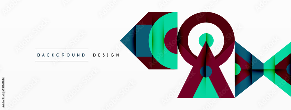 Poster a vibrant logo design featuring a circle and arrows within a rectangular frame. the font showcases a