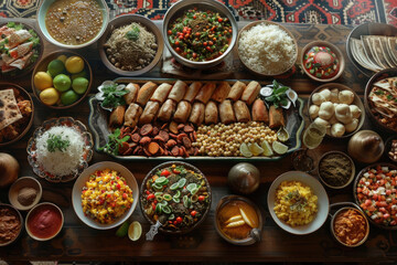 A traditional feast prepared for Eid Al-Adha