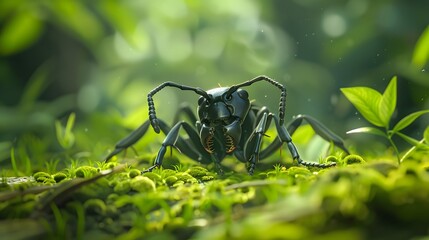 Big ant in green forest