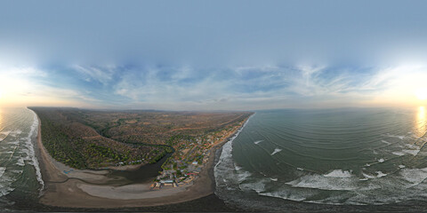 Ocean beach 360 panorama