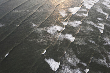 Breaking sea waves on ocean surface