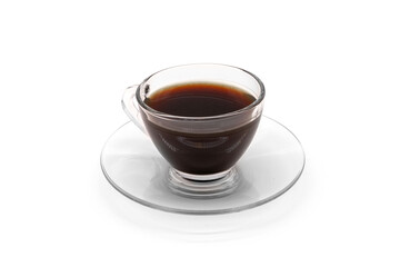 cups of black coffee isolated  on background