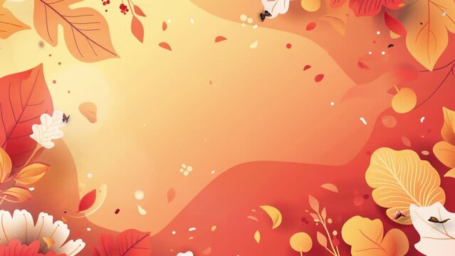 autumn fall background design illustration. seamless looping overlay 4k virtual video animation background