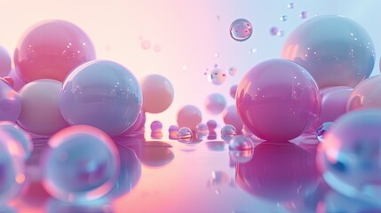 Gradient spheres floating in a surreal