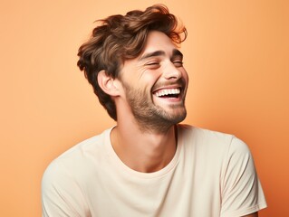 Fototapeta premium A man with a big smile on his face