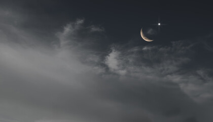 Islam Moon Star Night Isra miraj Namaz Sunset Background Mubaruk Greeting Islam Ramadan Element...