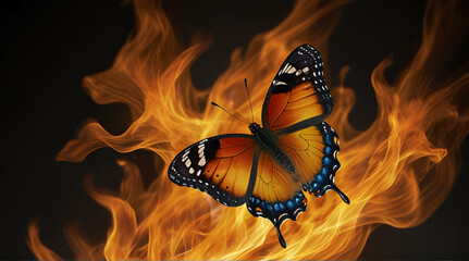 butterfly on fire, Generative.AI
