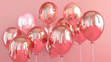 Hyper-Realistic Pastel Balloons with Metallic Sheen