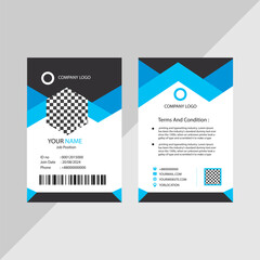 Modern ID card design template. Corporate identity card design. Professional employee id card