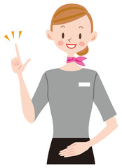 案内する美容部員　販売員　化粧品カウンター　アドバイザー