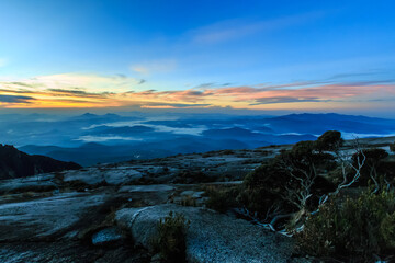 Fototapeta na wymiar Mount Kinabalu scenery at sunrise.