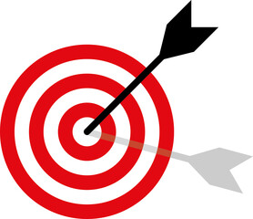 Archery Target Icon with arrow. Shooting Target. Bullseye Target Icon with arrow | Bullseye Shooting Icon with Archery Arrow | Bullseye Aim Icon with Arrow