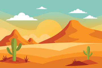 A natural scene desert landscape vector design