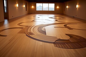 Linear Design Bamboo Floor Inlays: Contemporary Samurai Dojo Designs