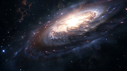 Spiral galaxy shines from center