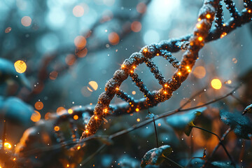 Human structure of DNA, researches of chromosomes. AI generated.