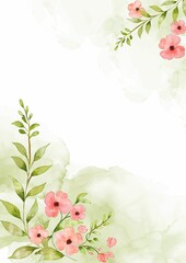 Hand painted watercolour floral design background
