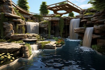 Vanishing Edge Infinity Pools: Floating Waterfall Garden Features