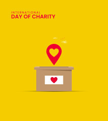 International Day of Charity, Charity day 3D illustration.