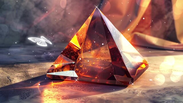 realistic render of an irregular tetrahedral shape. seamless looping overlay 4k virtual video animation background