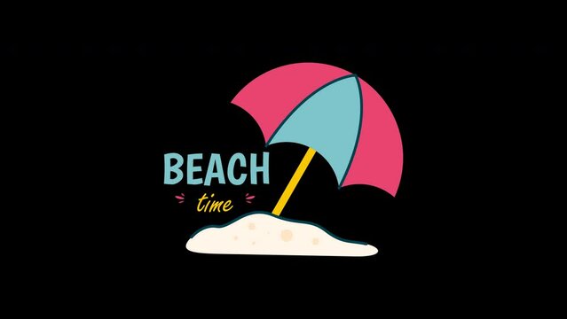 summer beach umbrella animation with looping , 4k resolution, and Alpha Channel