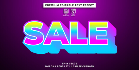 Sale text effect graphic style