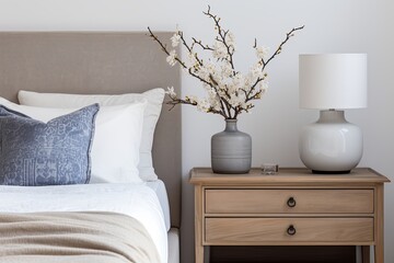 Nightstand Musings: Moonlit Serenity with Muted Decor and Porcelain Vases