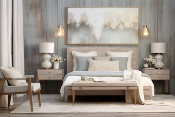 Moonlight Serenity Bedroom Decors: Subtle Lunar Accents and Serene Colors