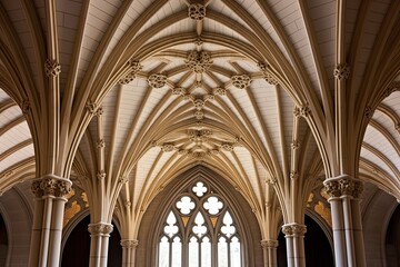 Fototapeta premium Neo-Gothic Castle Foyer Concepts: Cathedral Ceilings & Gothic Archways Marvel