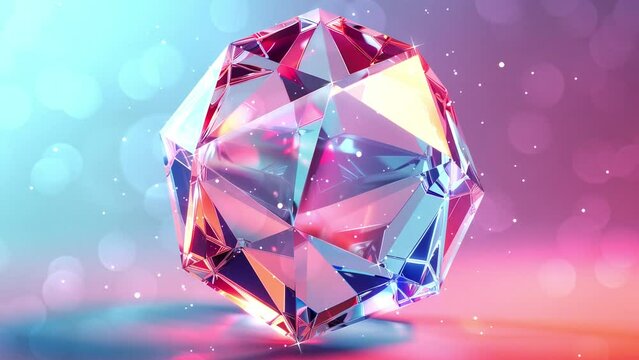  realistic render of a symmetrical polyhedral shape. seamless looping overlay 4k virtual video animation background