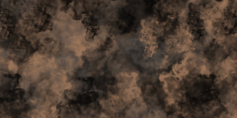 Brown dust, sand or dirt cloud on transparent background. Realistic road dust, desert storm, dirty air. Vector illustration White steam on a black and blue watercolor background.