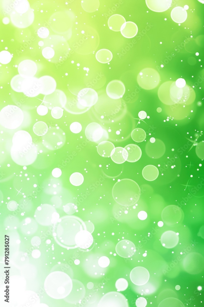 Poster abstract green and white light rays with particles on a luminous background
