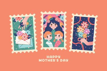 Mother's Day Vector Illustration Set